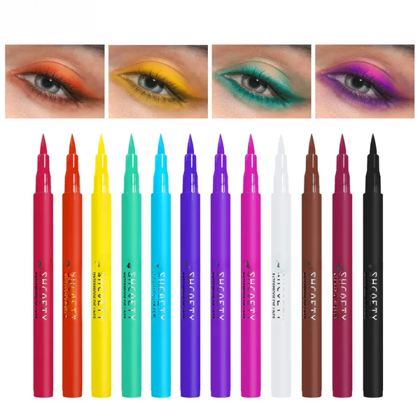 SHCOETY color eyeliner pen is not easy to faint matte durable waterproof cross-border makeup color painting eyeliner pen