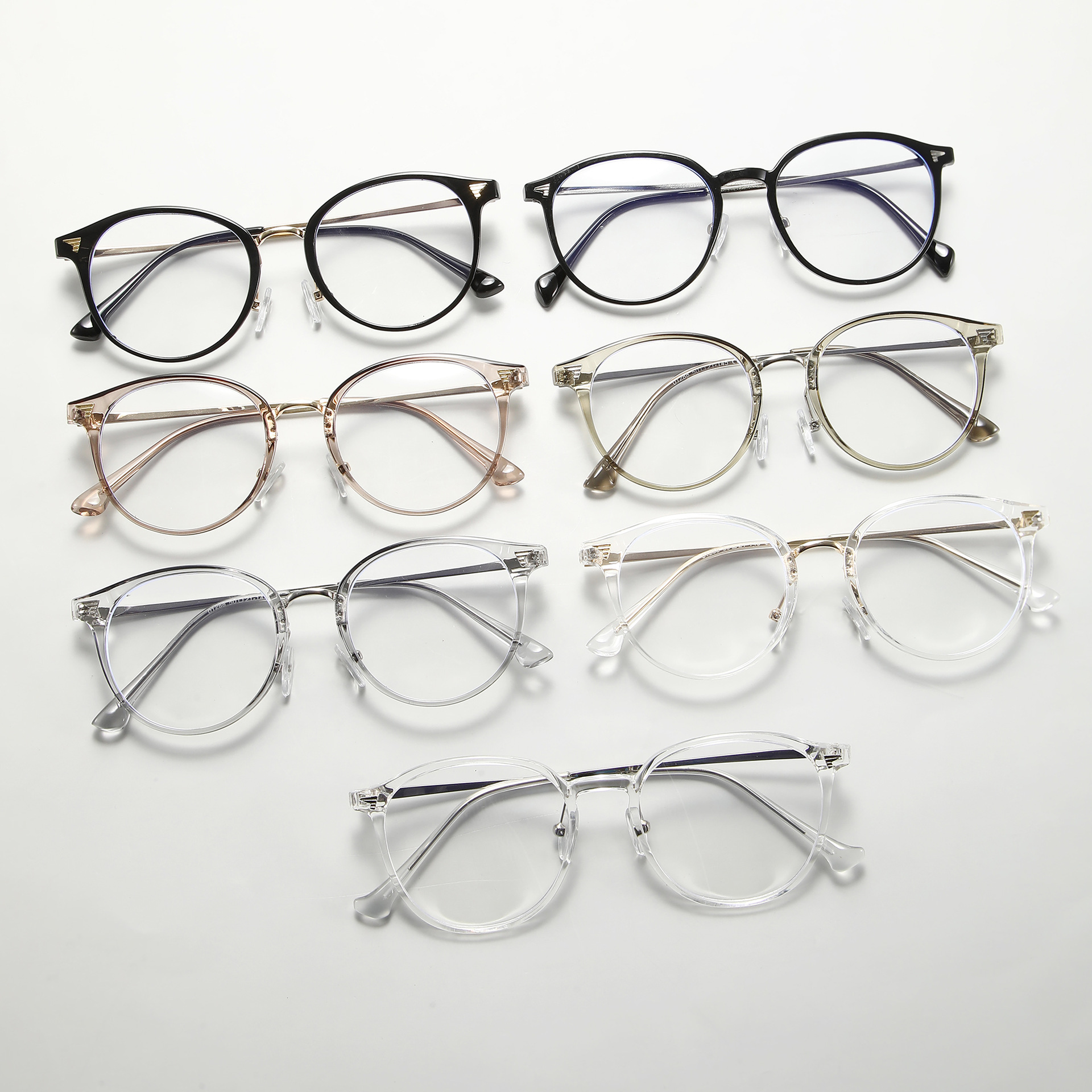 Elegant Simple Style Solid Color Ac Oval Frame Full Frame Optical Glasses display picture 1