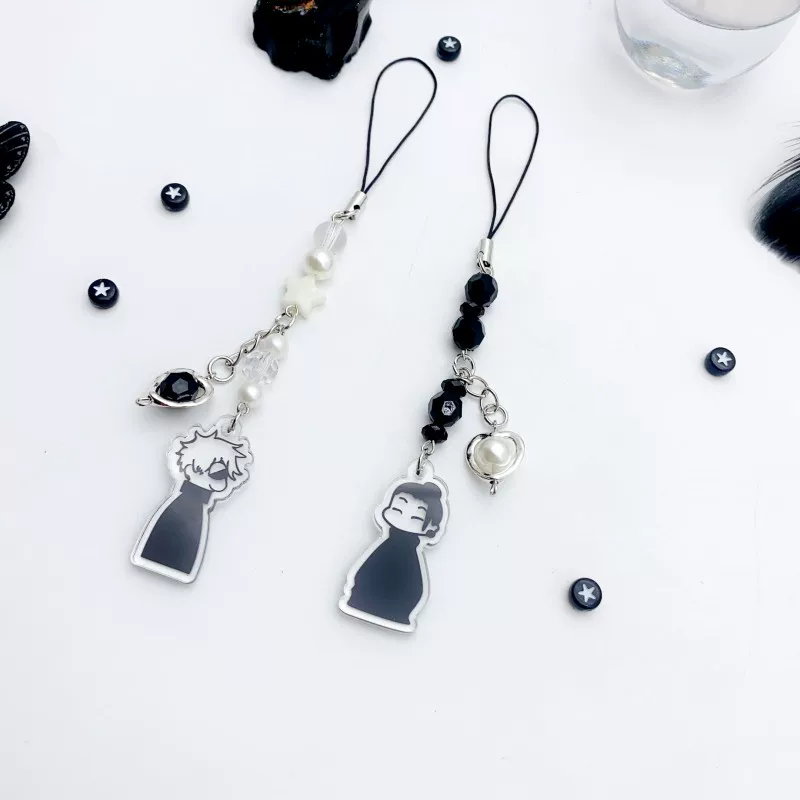 Creative keychain, phone case with beads, universal mobile phone