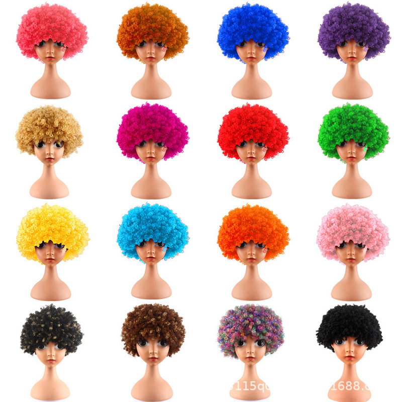 Funny Clown Headgear Performance Funny Props Colorfulful Screw Roll Wig Set Kindergarten Performance Area Materials
