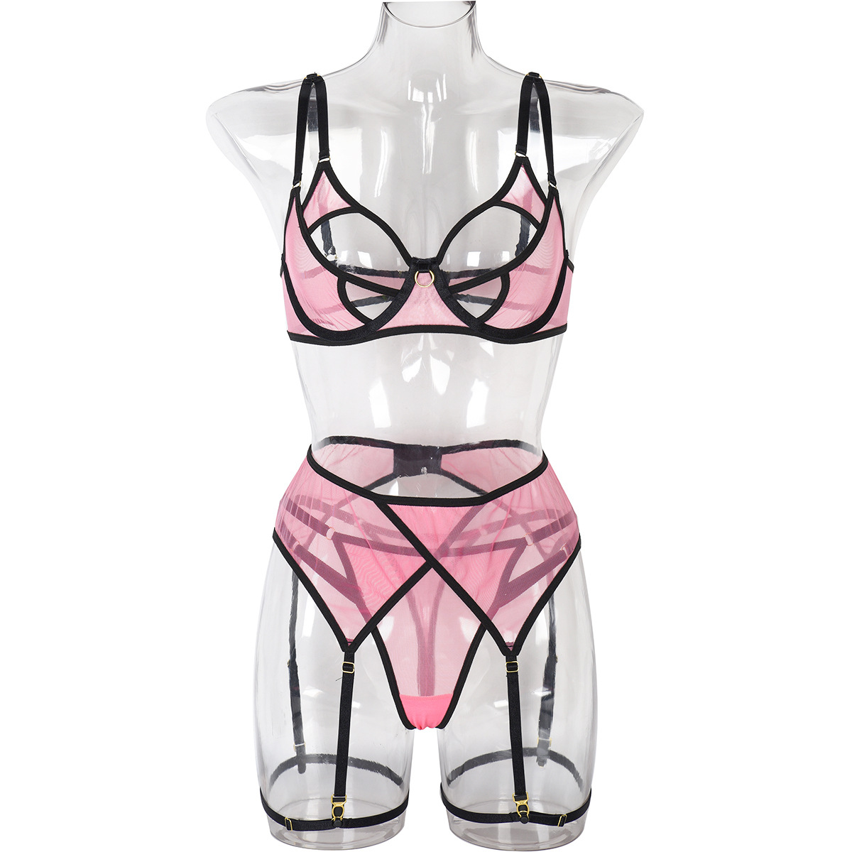 Butterfly Theme Three Piece Lingerie Set  