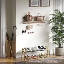 木质简约鞋架家用落地式置物架可堆叠多层收纳架实木玄关鞋架