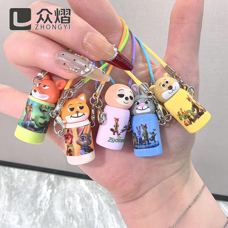 Cartoon Animal City Mini Thermos Cup Pendant DIY Decoration Accessories Handmade Keychain Bag Car Hanging Ornament Cartoon Animal City Mini Thermos Cup Pendant DIY Decoration Accessories Handmade Keychain Bag Car Hanging Ornament