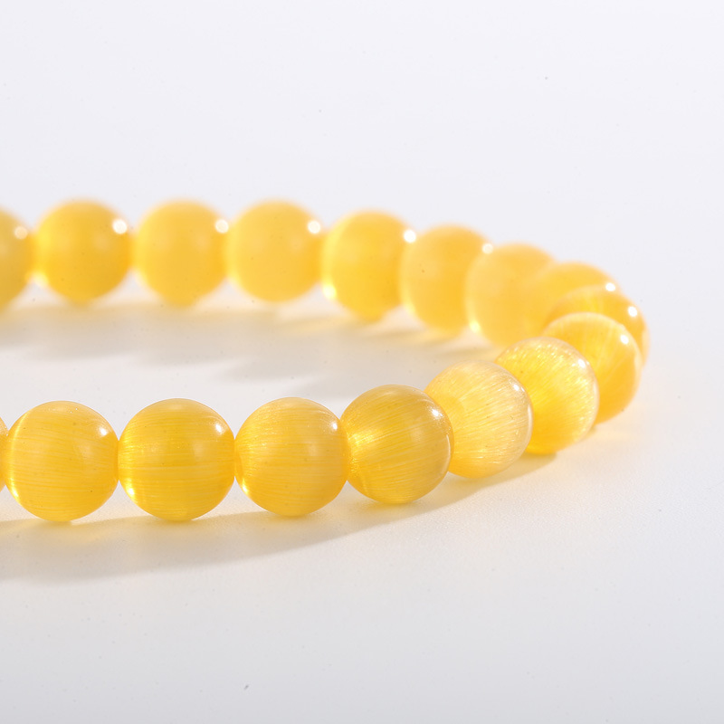 Retro Solid Color Stainless Steel opal Beaded Bracelets 1 Piece