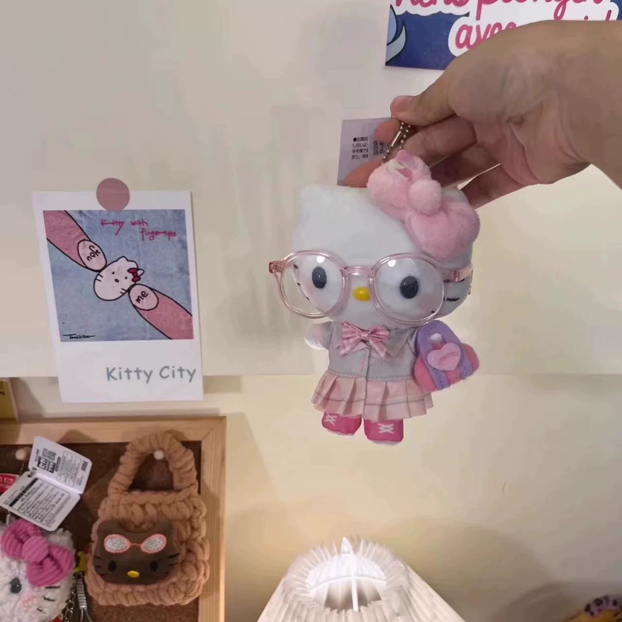 Hello Kitty, милые очки для учащихся начальной школы, кукла, аксессуар для рюкзака, подвеска