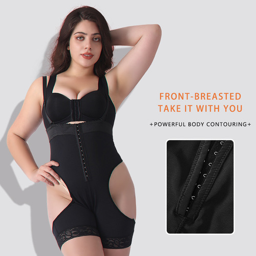 Butt-lifting shaping one-piece body shaper for women, abdominal control and hip-lifting, adjustable shoulder straps, plus-size body shaping garment, full-hip shaping.