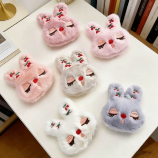 日韩毛绒兔子头公仔毛绒胸针装饰品配件饰品毛绒挂件diy饰品配件