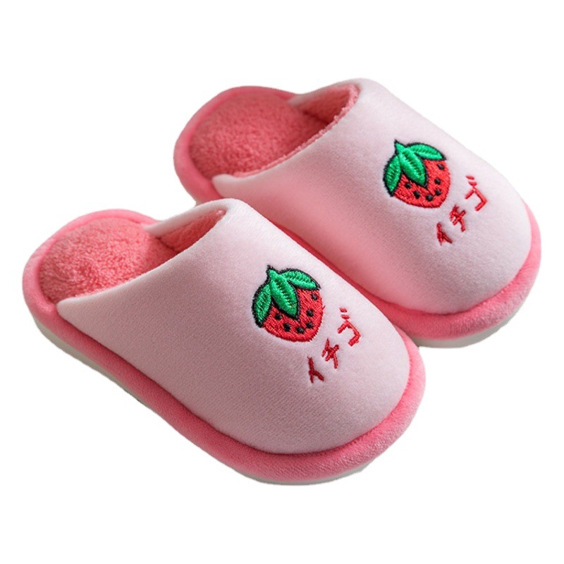 Pantuflas de algodón, pantuflas para niños, zapatos de algodón con dibujos animados, lindas pantuflas de invierno para niñas, forradas de lana, gruesas, antideslizantes, para niños, al por mayor