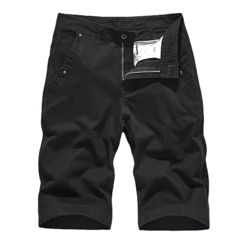 Men's Summer Short Pants, Simple and Classic, Versatile, Washed Pure Color Casual Work Pants, 6-inch Sports Men's Pants