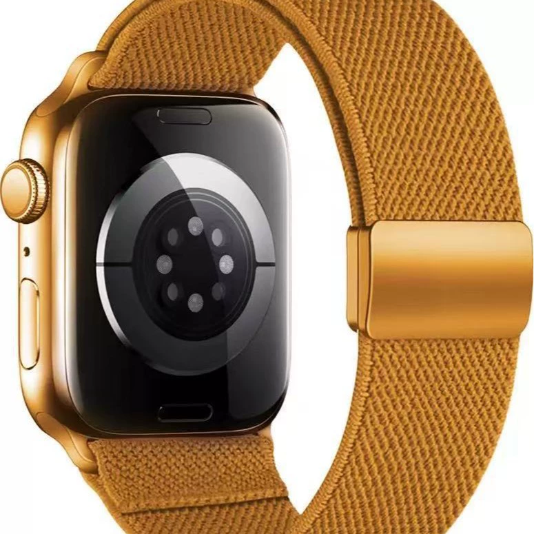 Ремешок для часов (Apple) — эластичный плетёный нейлон, подходит 38–49 мм, регулируемая петля