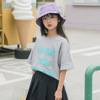 girl Short sleeved T-shirt neutral men and women Available 2022 summer the republic of korea Children's clothing new pattern T-shirts letter printing Western style