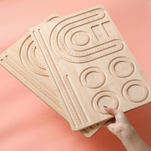 木质串珠盘 首饰设计盘工具盘手工diy珠宝手串展示托盘测量刻度盘