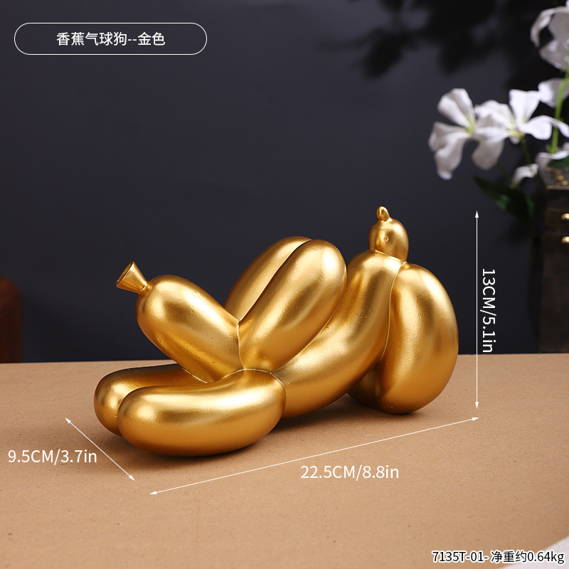 7135T-01 바나나 풍선 개--골드