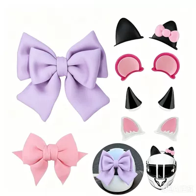 Motosiklet dəbilqələri: Motorcycle Decorative Helmet Accessories - purple-butterfly-machine-6-piece-set