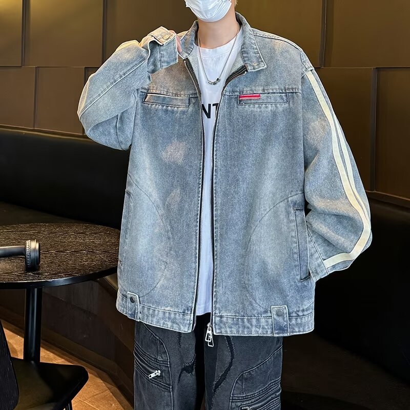 Autumn retro denim jacket for men and women