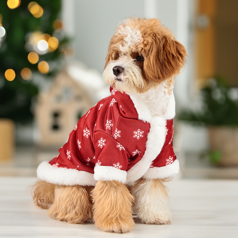 Christmas Cute Fleece-lined Thickened Pet Clothes
