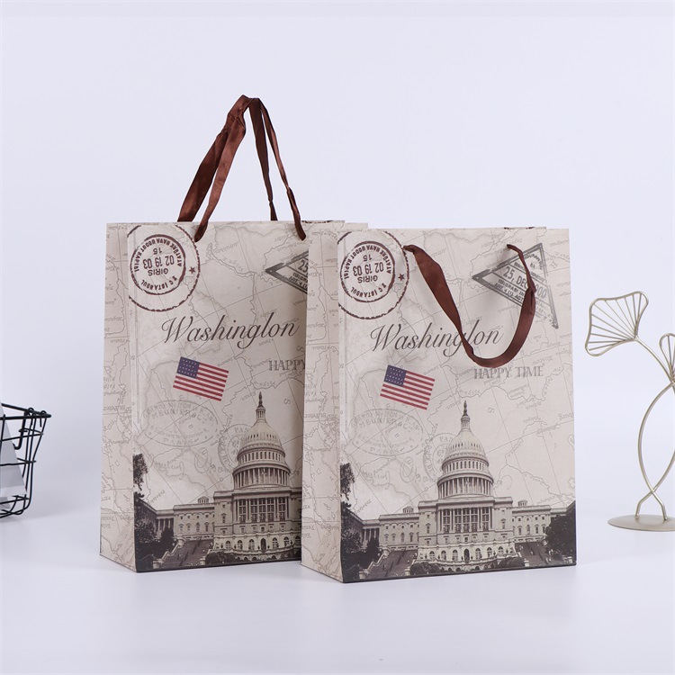 节日礼品购物袋制作 创意白卡纸手提袋 企业广告宣传纸袋可印logo