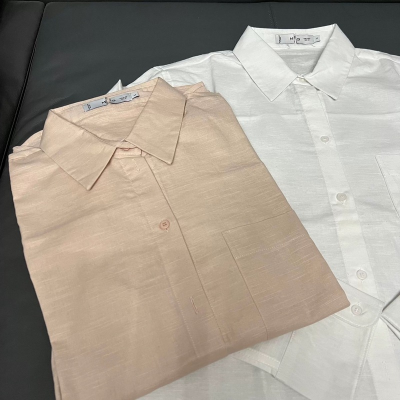 リネン100！縁！ヨーロッパへ行く！女性用のシンプルで多用途なラペルシングルブレスト長袖ルーズシャツ|undefined