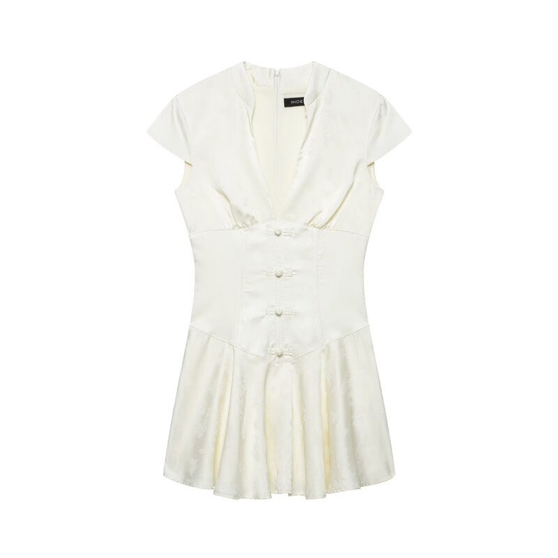 Pb&Za European and American Women's Clothing 2026 Summer New Style Light Luxury Jacquard Silk Satin Texture Mini Dress 4772372 Pb&Za European and American Women's Clothing 2026 Summer New Style Light Luxury Jacquard Silk Satin Texture Mini Dress 4772372