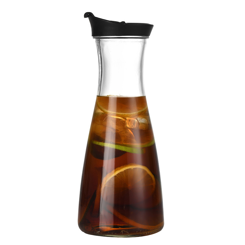 Gran capacidad de vidrio de boca ancha botella de jugo de fruta fría botella de jugo de fruta doméstica botella de bebida vacía de leche