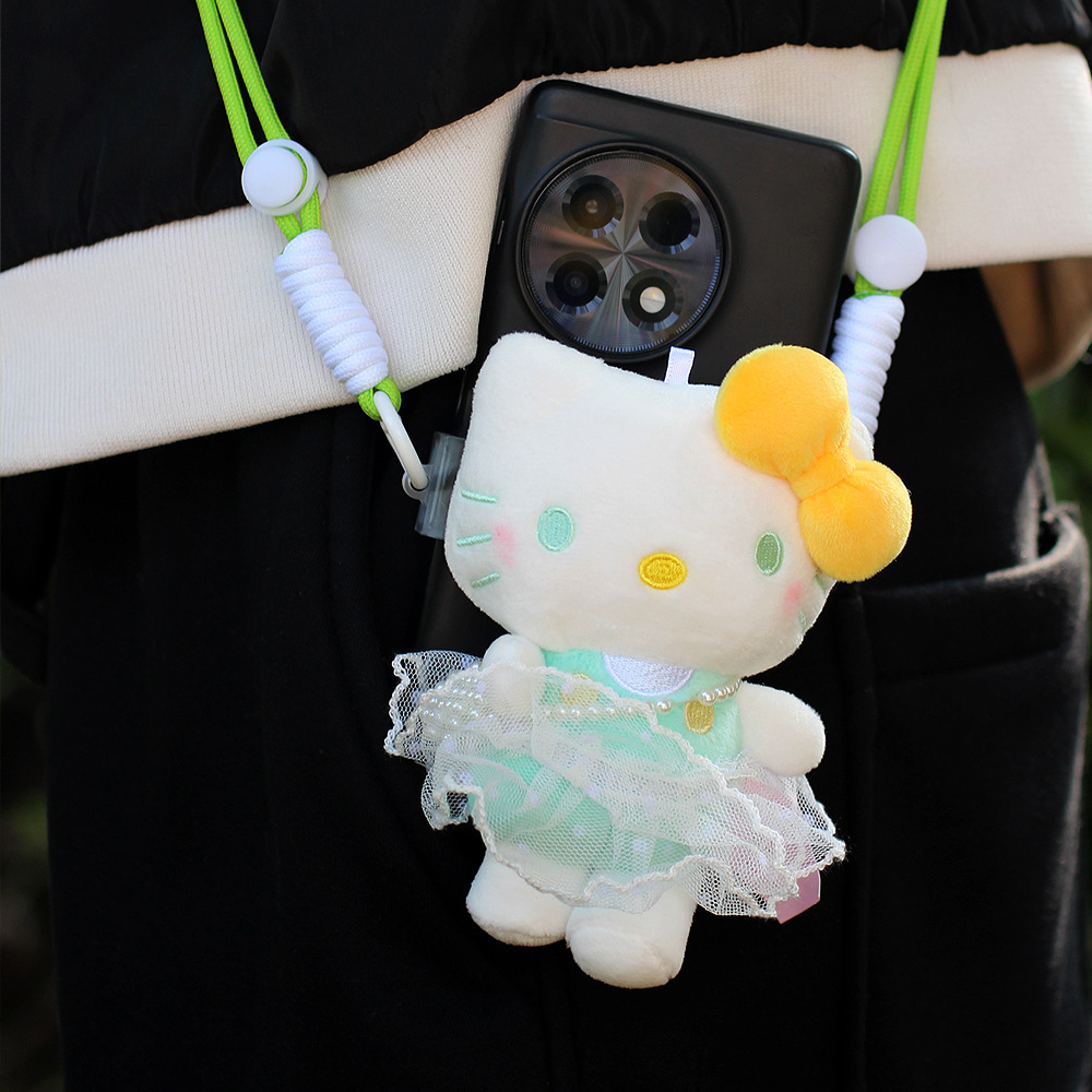 Clip de espalda para teléfonos móviles universales hellokitty felino muñeca de peluche corda de cinturón adorable ajustable muñeca de dibujos animados image 13