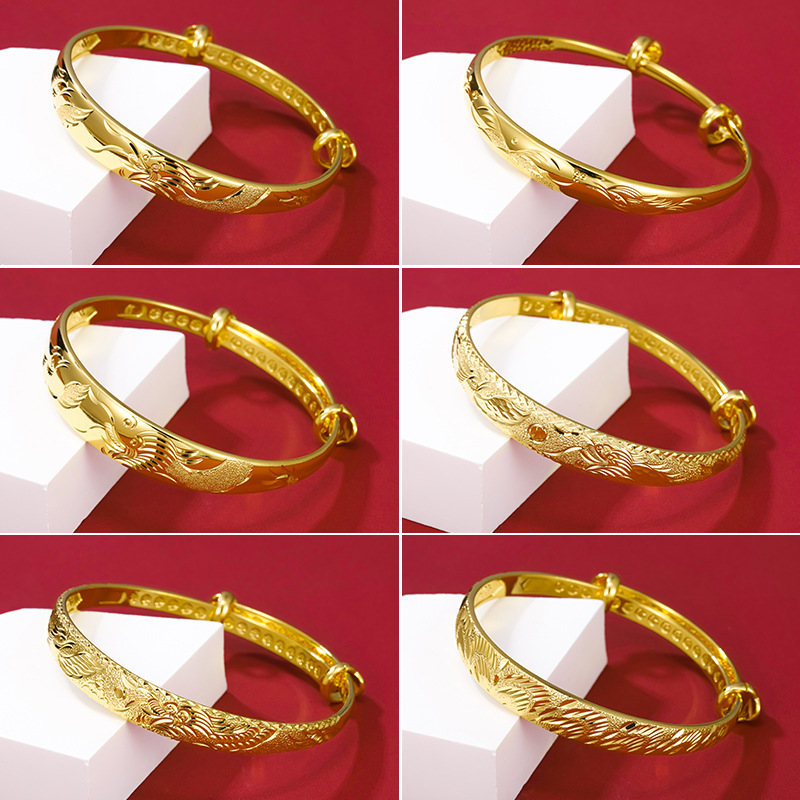 Joyas Xuping, aleación de oro, brazalete de gypsophila, pulsera de empuje femenina, pulsera de dragón y fénix de estilo madre, regalo de joyería al por mayor
