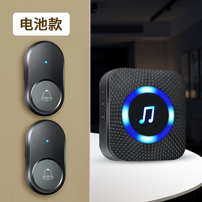 Bell de puerta inalámbrica doméstica de control remoto electrónico de distancia ultra larga, reloj de puerta doméstico, batería, puerta de puerta, puerta de puerta no enchufable