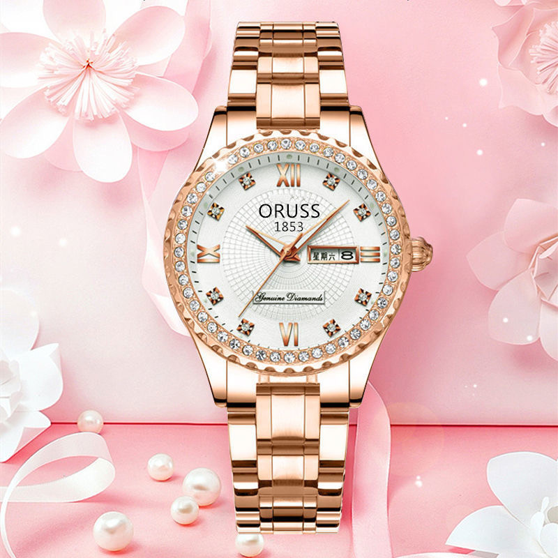 2022 New Fully Automatic Non-mechanical Watch Women's Luminous Waterproof High-end Temperament Internet Celebrity Same Style Women's Fashionable Watch