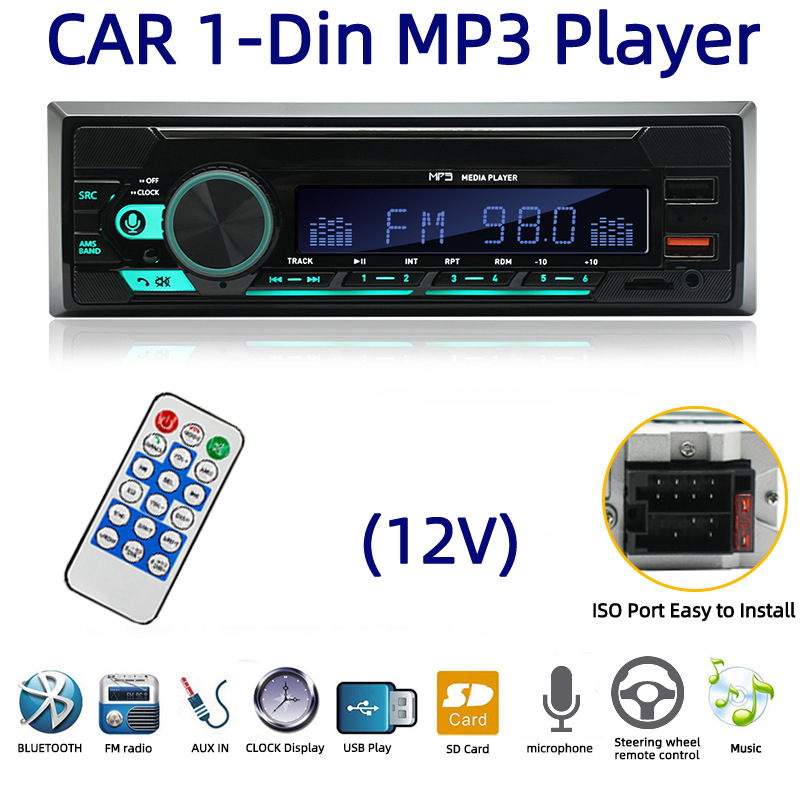 740 Single-Cylinder Long Double USB Car Bluetooth Mp3 Player 12V Neutral Fm Radio Cross-Border Hot Sale