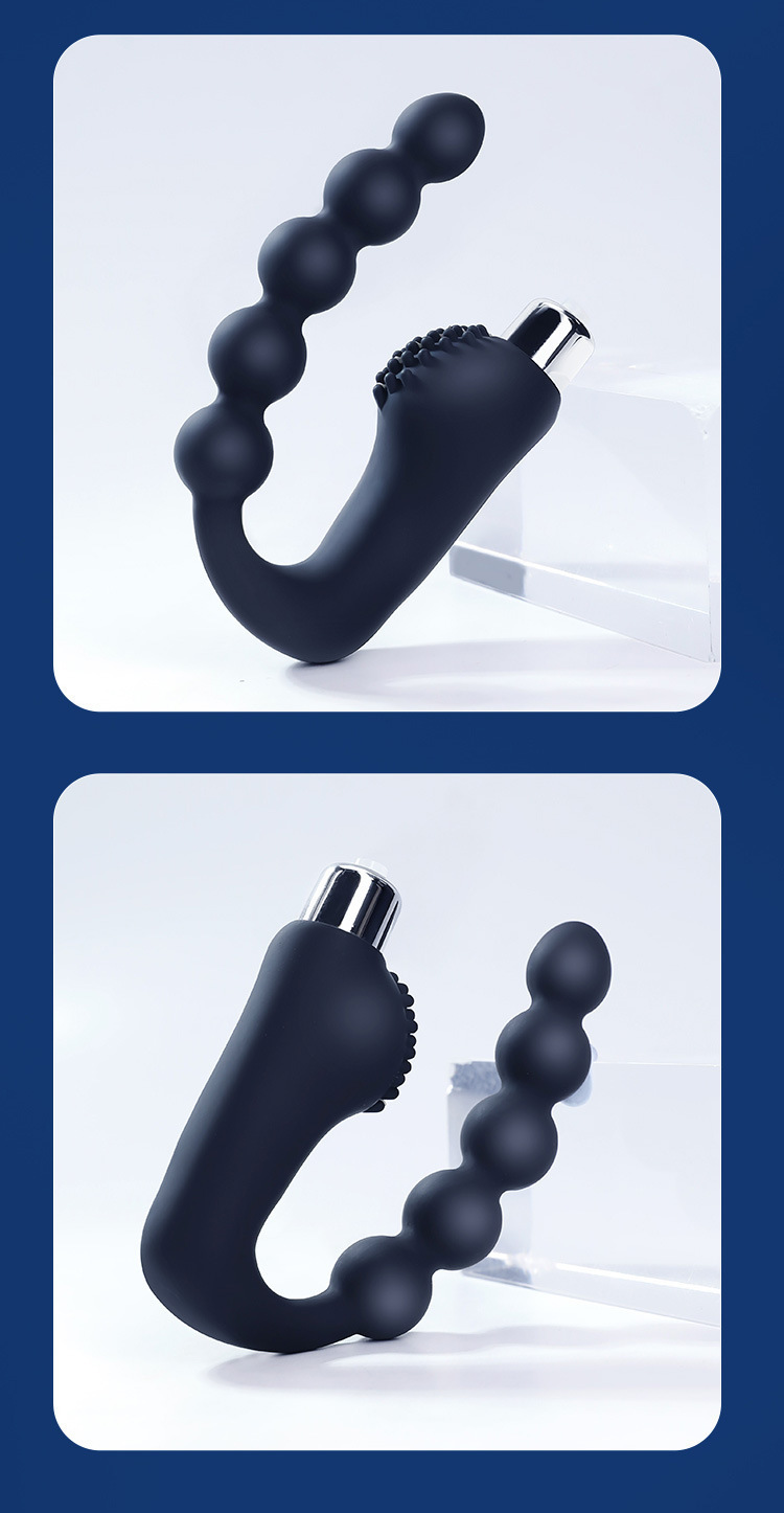 Vibrating Prostate Massager with Beaded Design, TPE, Handheld Control — detail image 21