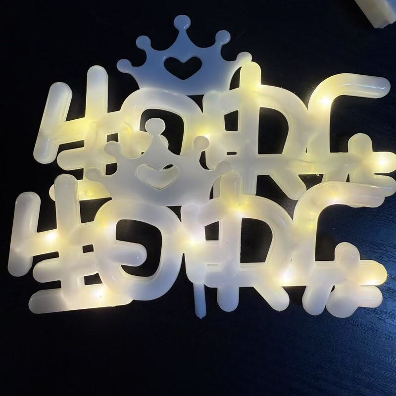 Happy Birthday 520 Bouquet Letter Light Sign Confession Light Baby Queen Mom1314 Flashing Light Love Cake Light