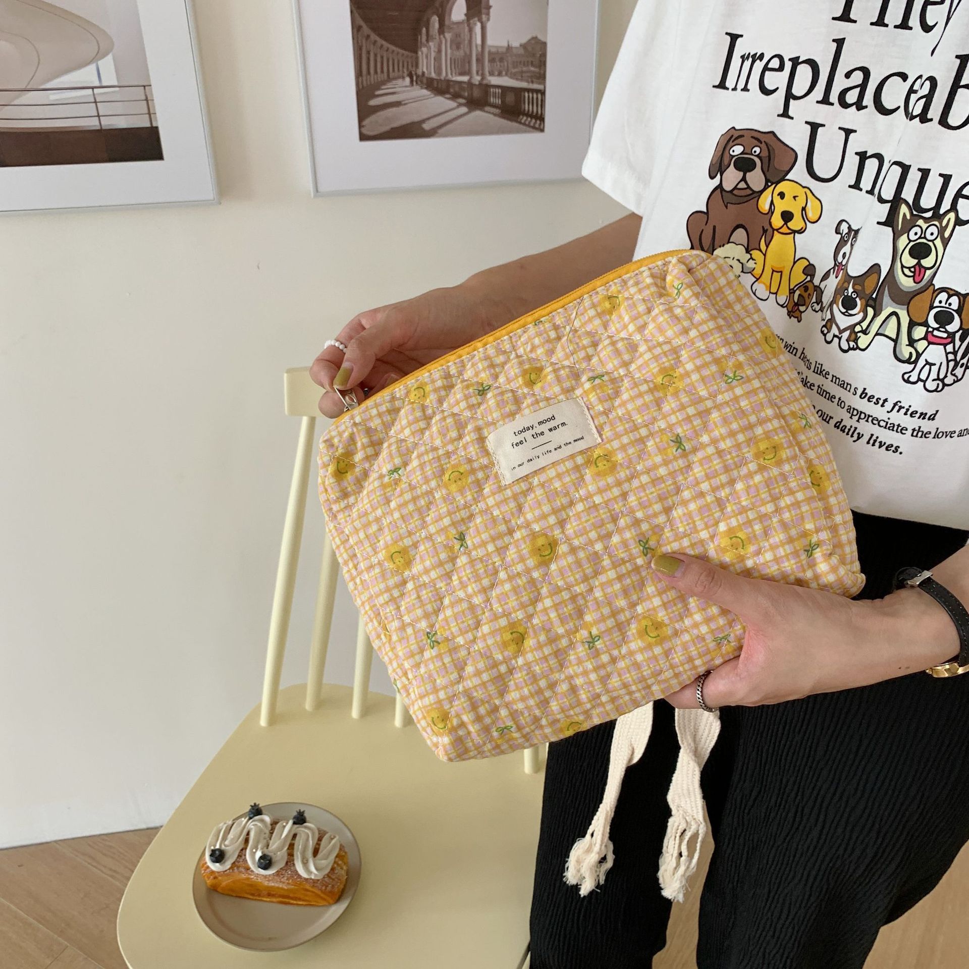 26278 estilo coreano fresco floral bolsa de cosméticos monedero femenino estudiante multifuncional bolsa de almacenamiento de embrague