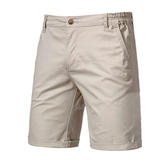 Cross-border Explosions Summer New Cotton Casual Shorts Men's European and American Straight Slim-fit Five-point Pants plus size Solid Color Men's Wear