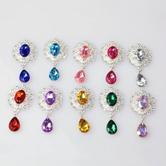新しい金属ファッションDIYアクセサリー花盤ドリルボタン水滴宝石ペンダント合金髪飾り材料