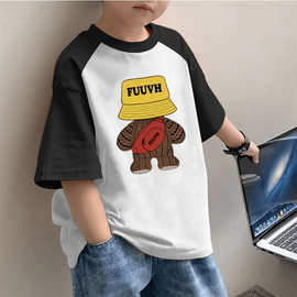 男童夏装短袖T恤100%棉新款夏季儿童打底衫男孩纯棉上衣洋气童装