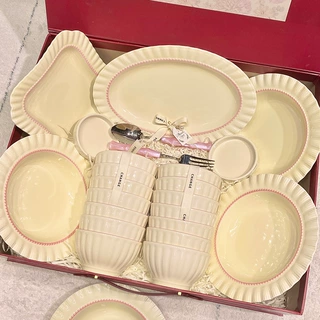 陶瓷菜碟子饭碗高颜值餐具碗碟套装家用碗筷盘子乔迁新居碗具单个