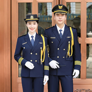 Hotel security work clothes long sleeve image post security welcome reception client luggage doorman uniform spring and autumn clothes