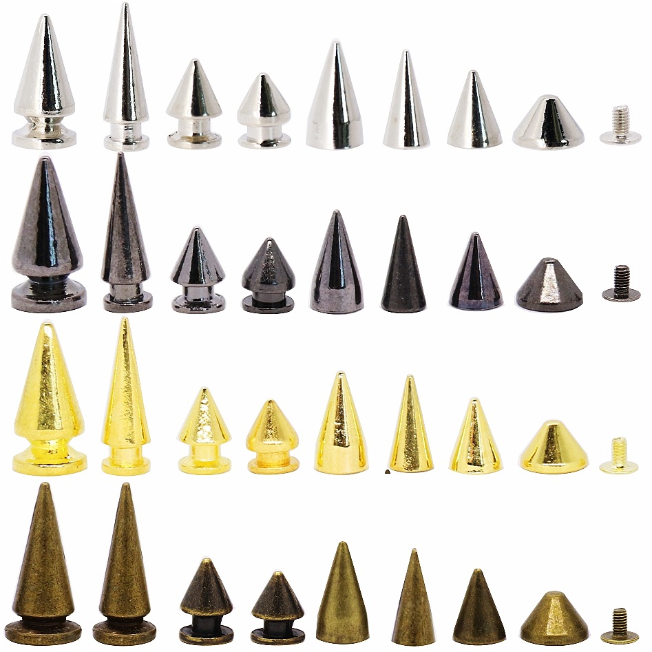 螺丝铆钉扣子朋克风子弹头尖钉个性衣服鞋子项圈装饰金属纽扣