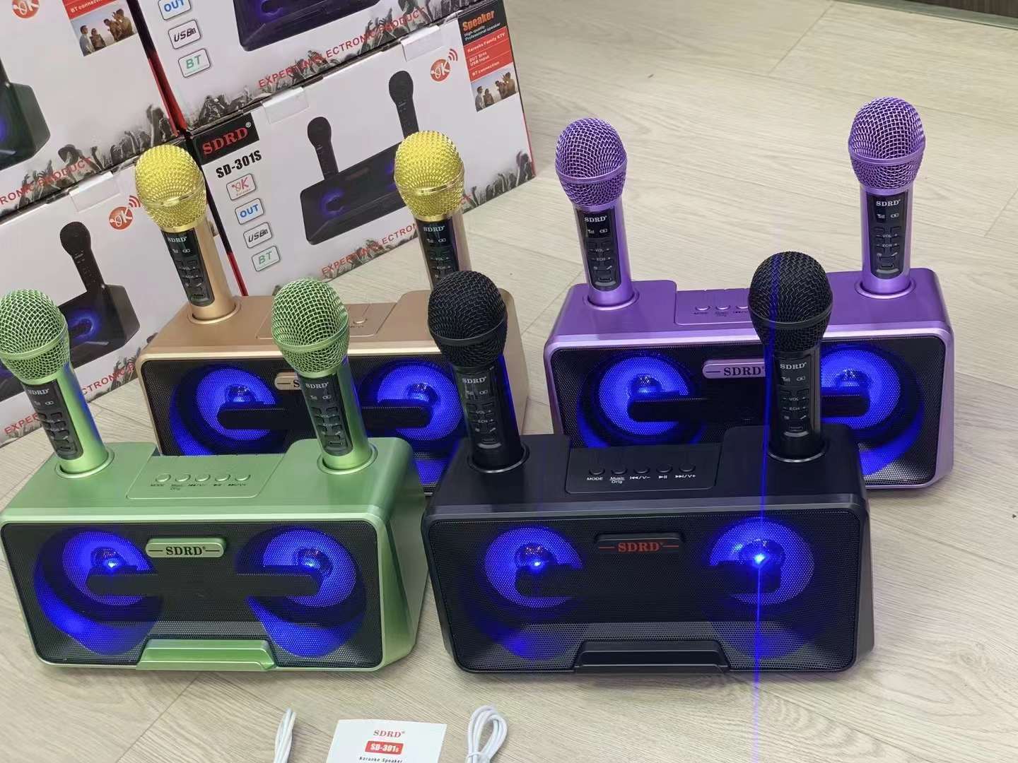 Cross-border SD301S Bluetooth Speaker Home Use, Portable Wireless Microphone, Integrated Audio System For Mobile Karaoke_voghion.com