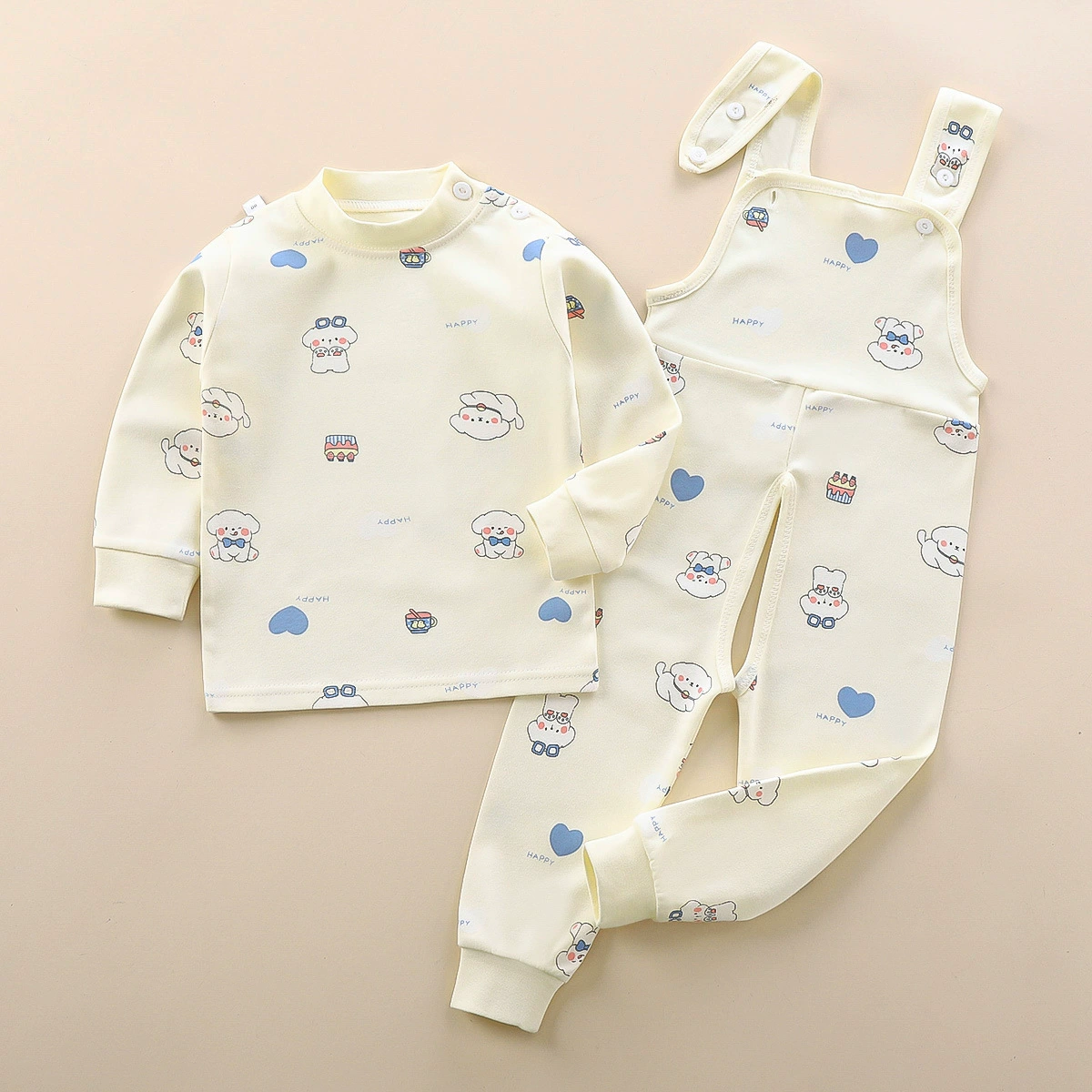 Детский нижнее белье костюм из двух частей Детские весенне-осенние поясные брюки костюм живот открытый осенняя одежда Брюки поколение волос