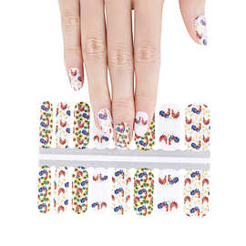 工厂货源卡通简约美甲贴韩国甲油膜全贴ZB系列现货指甲贴批发