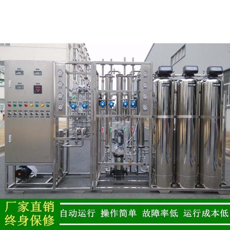 供应不锈钢纯水设备化妆品行业用2T/H二级反渗透EDI纯水处理装置