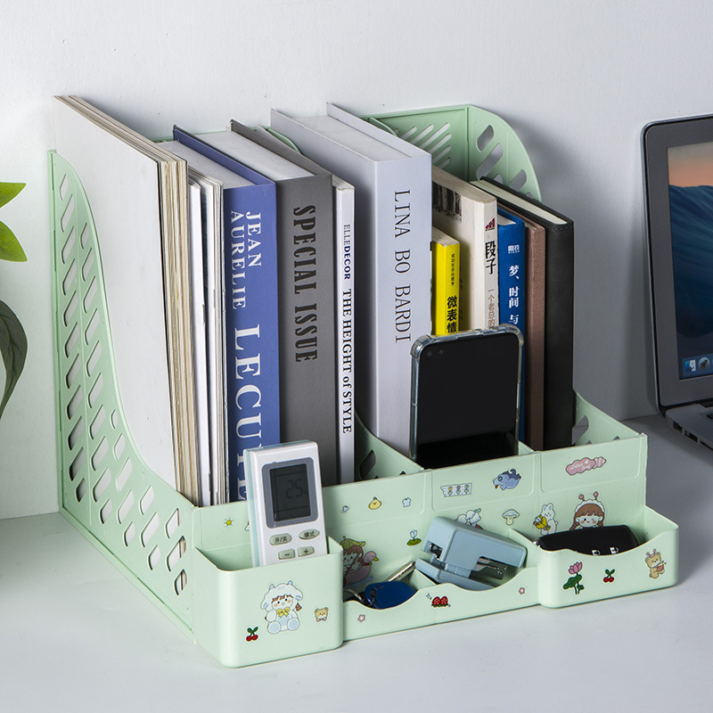 대외 무역 사무용품 도매 두꺼운 4 열 데스크탑 파일 랙 데이터 박스 책 파일 상자 문구 저장 상자