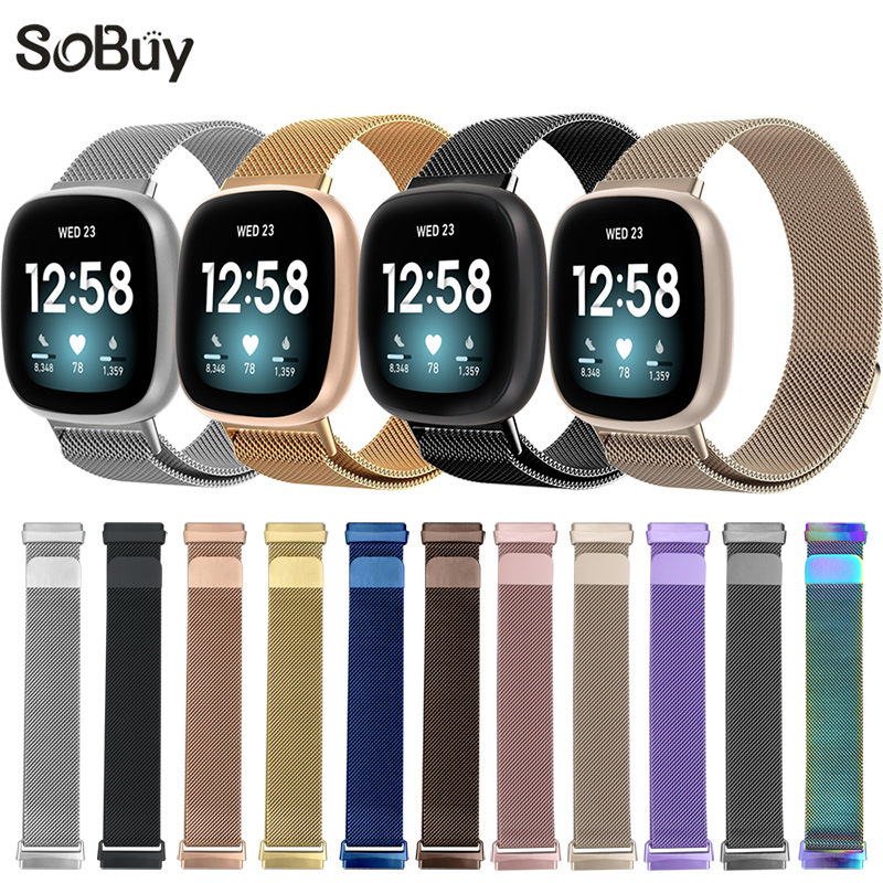 fitbit versa3 watch Milan nice Sense 2 strap versa 4/2 magnetic stainless steel watch chain fitbit versa3 watch Milan nice Sense 2 strap versa 4/2 magnetic stainless steel watch chain