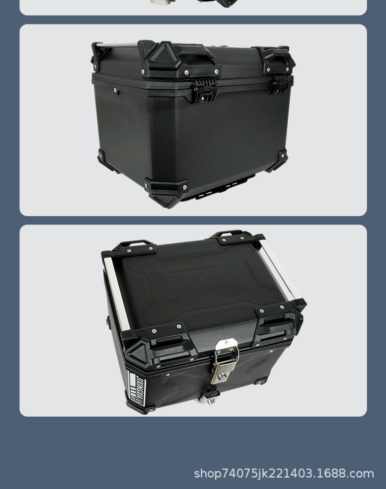 Motorcycle trunk 45 quick-release thickened electric vehicle tail box, universal large-capacity storage box for scooters and electric bikes