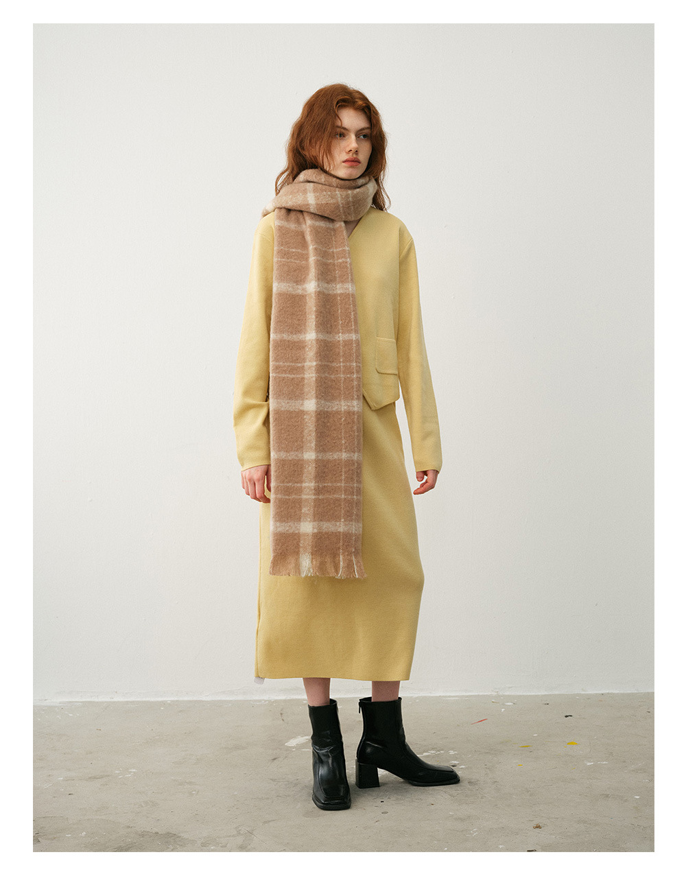 Bufanda de cuadros otoño invierno mujer de lana suave y capa_voghion.com