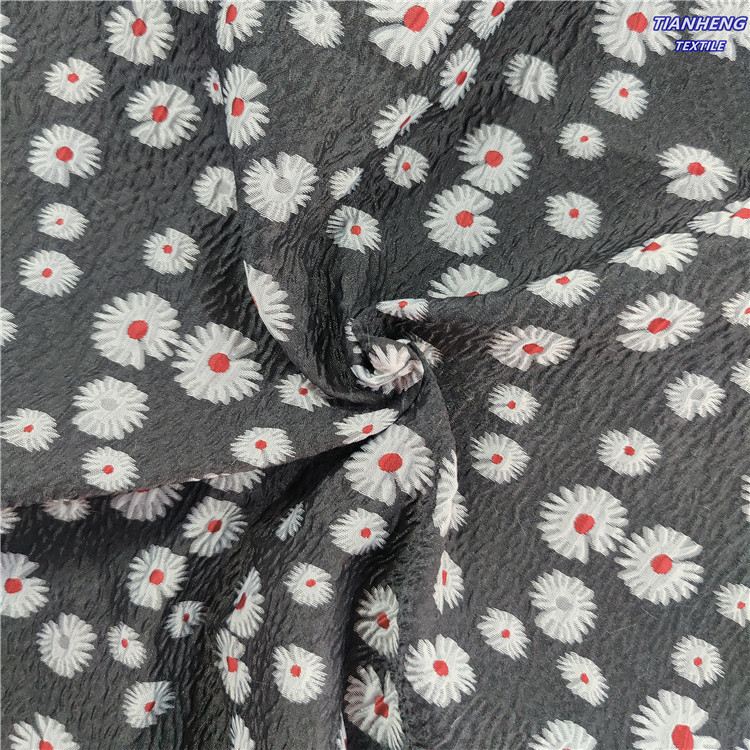 新款春秋夏薄款小雏菊提花 女装童装连衣裙短裙DIY手作箱包面料批