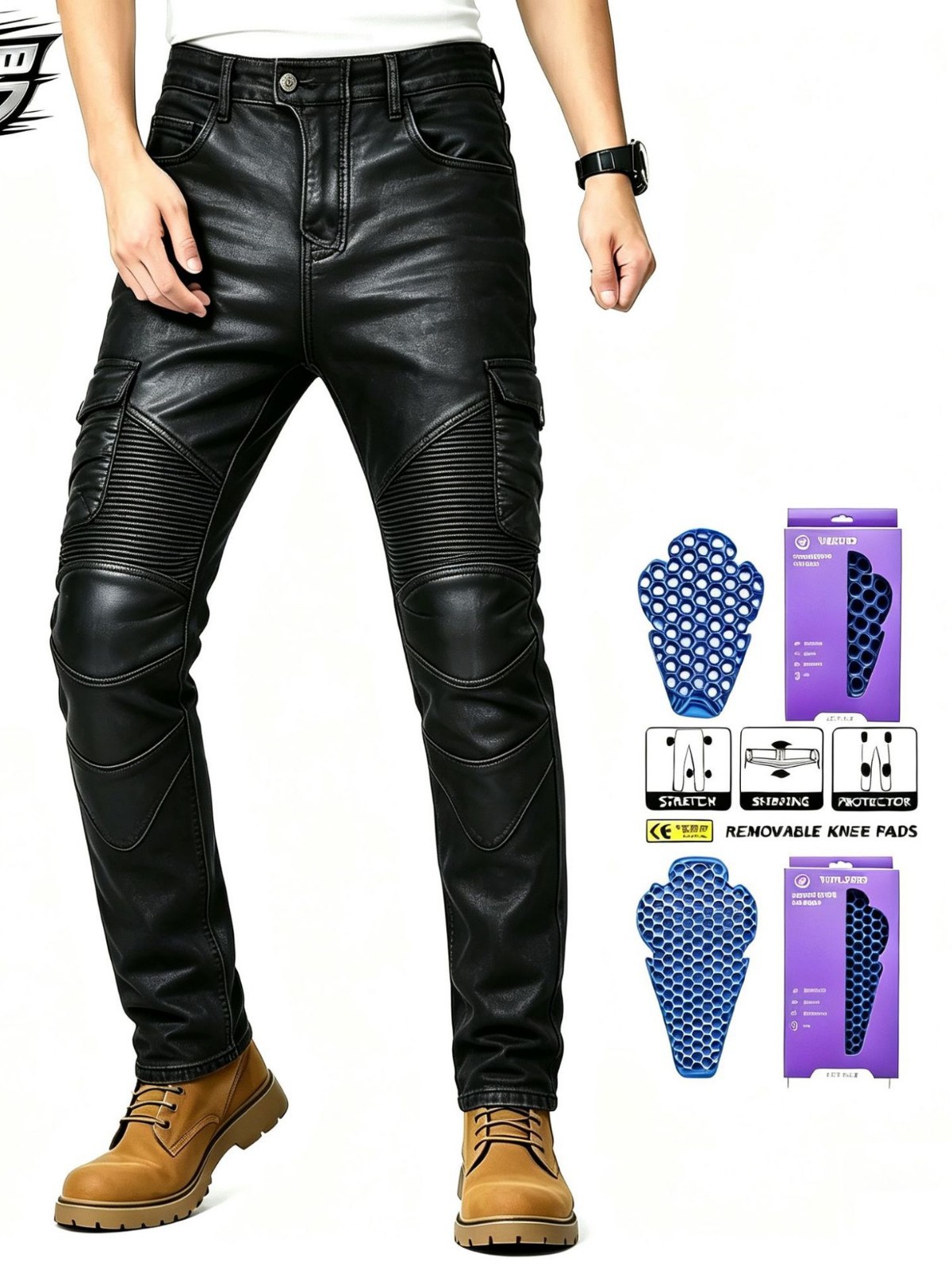 VOLERO motocicleta retro pantalones vaqueros recubiertos de equitación multi-bolsa pantalones de herramientas motocicleta anti-caída pantalones de silicona equipo de protección