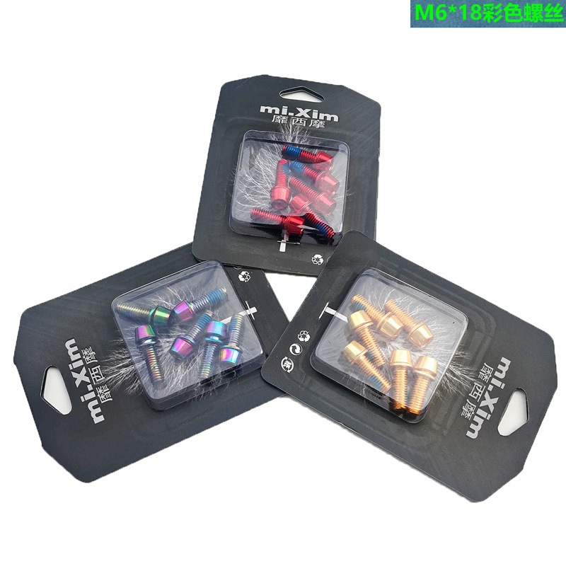 Mi,xim colorido tornillo vertical tornillo de freno V tornillo de freno M6 * 18mm