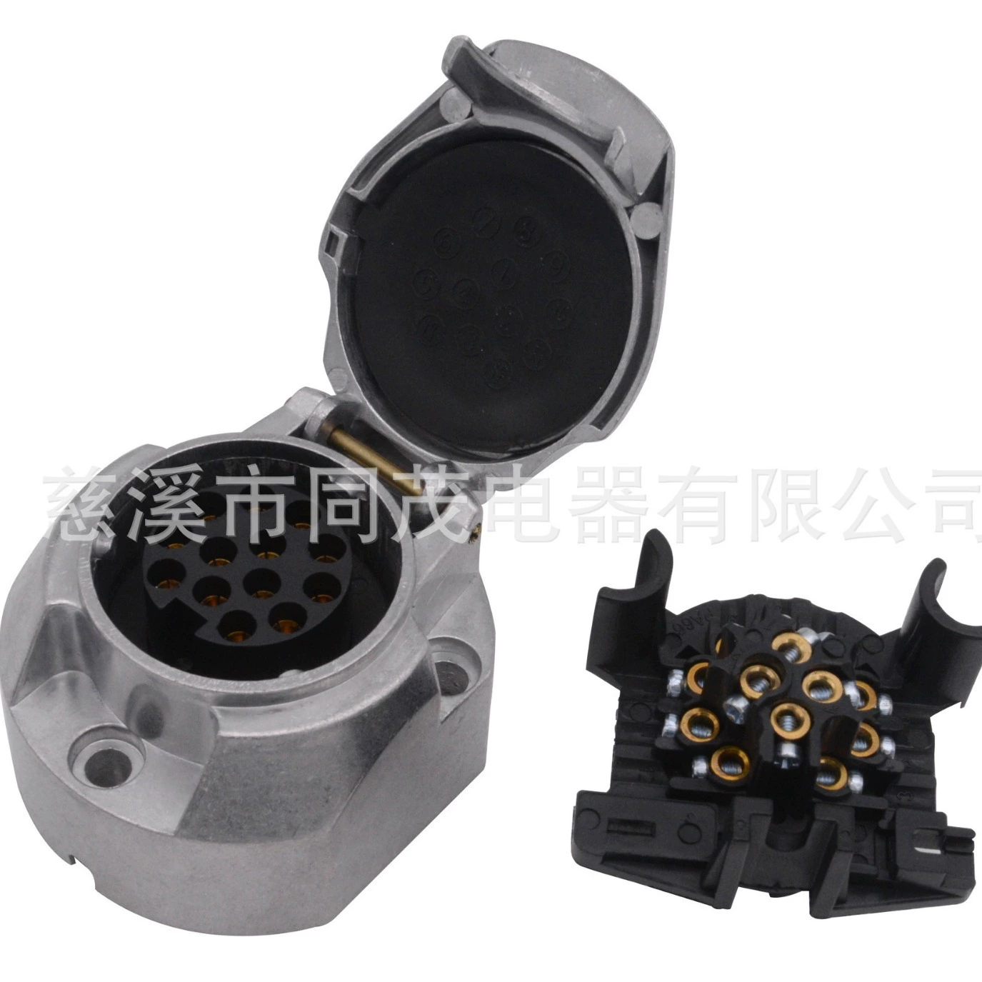 TM3007 13-жильный разъем, алюминиевый плоский круглый разъем для автомобильного прицепа